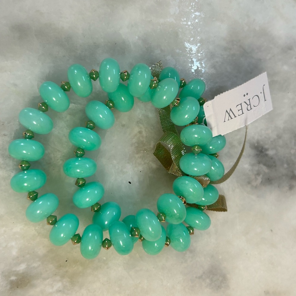 J. Crew light green bracelets. Set of 2. New.
